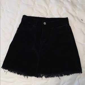 John Galt black corduroy mini skirt